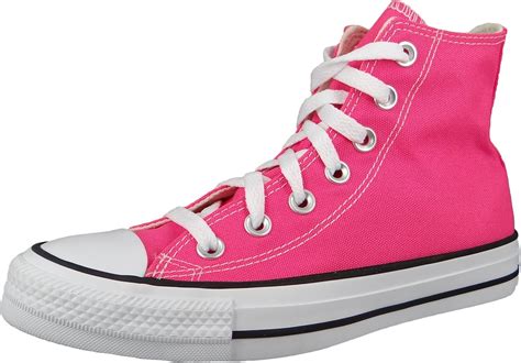 hyper pink converse high tops.